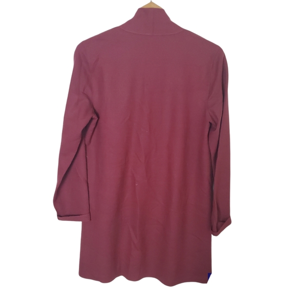 Eileen Fisher 100% Wool Burgundy Cardigan Size S - Picture 2 of 7
